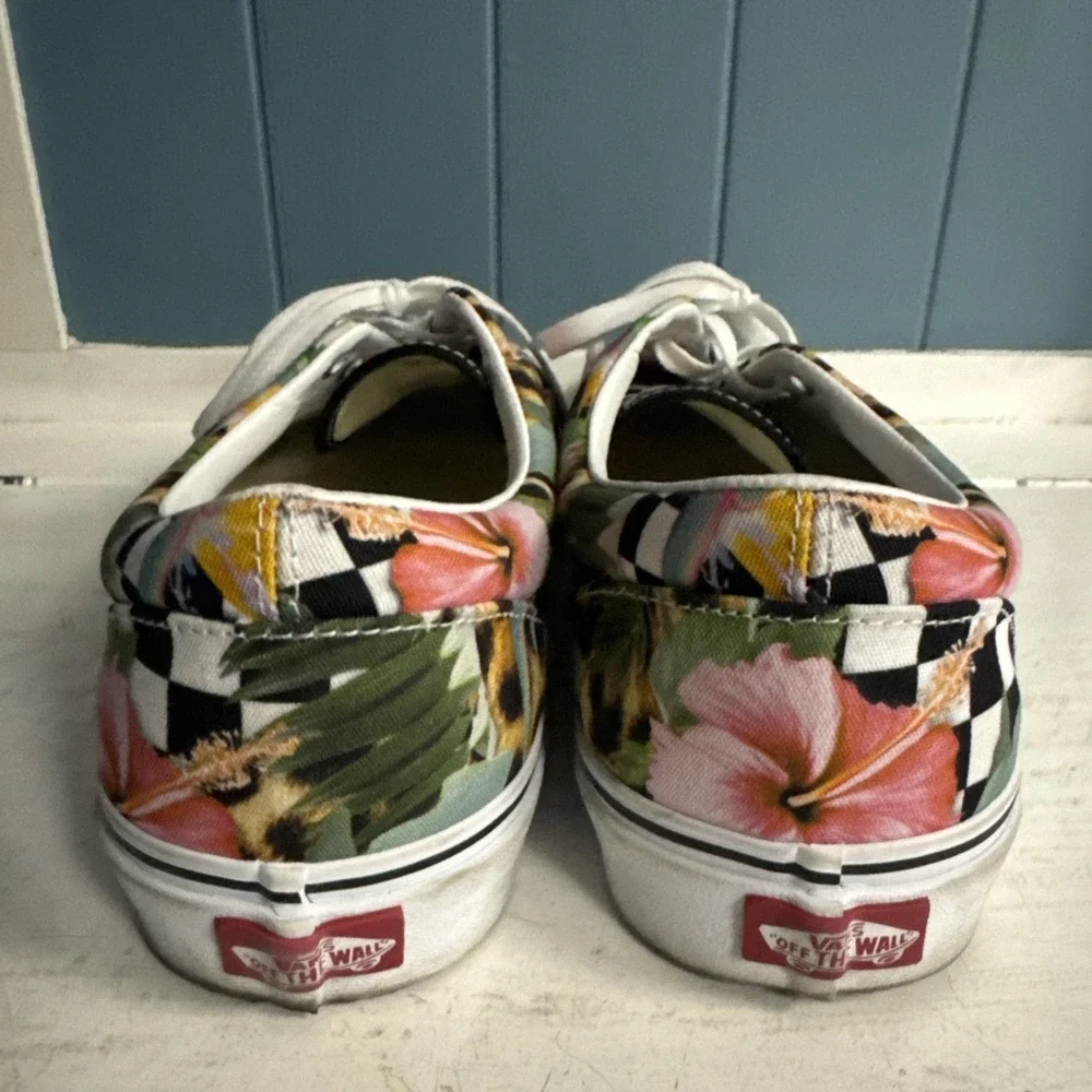 VANS ERA‎ Tropical Animal Check Canvas Shoe, VN0A5EFN2FB, White/Multi, Men 11.5